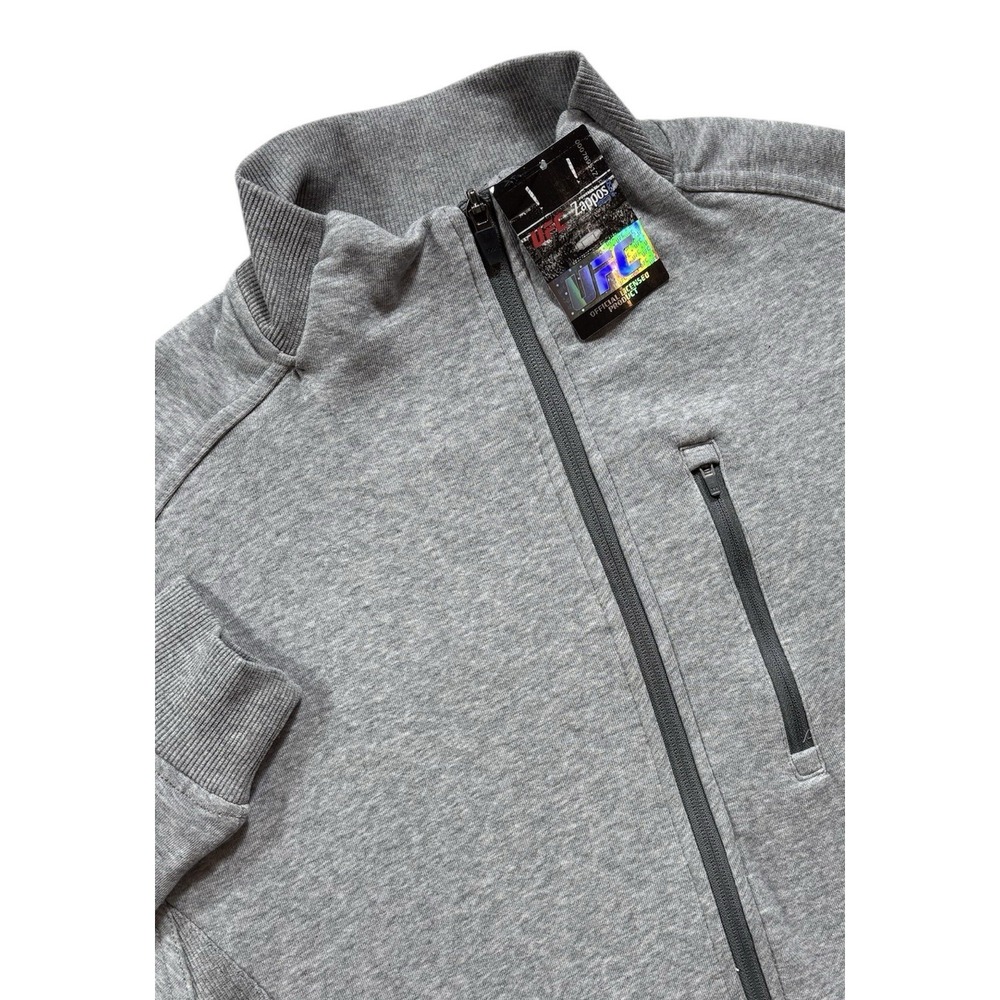 UFC Ultimate Fighting Men's Full-Zip Jacket Gray L/S NWT Standing Collar - 1323